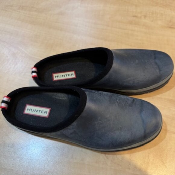 Hunter Black Rubber Clogs Sz 40 - Picture 1 of 10